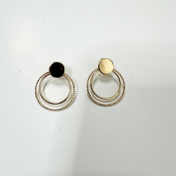 2/$30 NEW Boho Festival Double Circle Earrings Gold or Silver Post Stud 147 - Picture 6 of 13